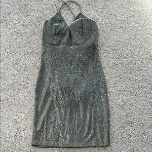 Elegant Silver Halter Dress medium
